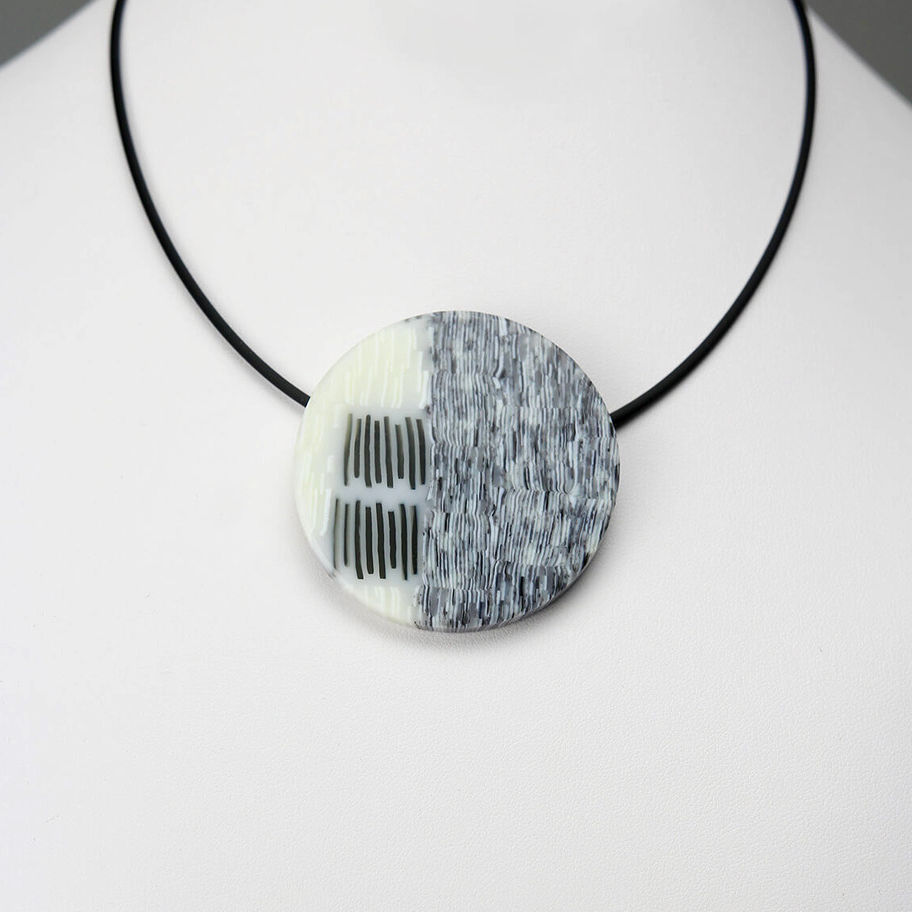 Tri Colored Circular Pendant Necklace