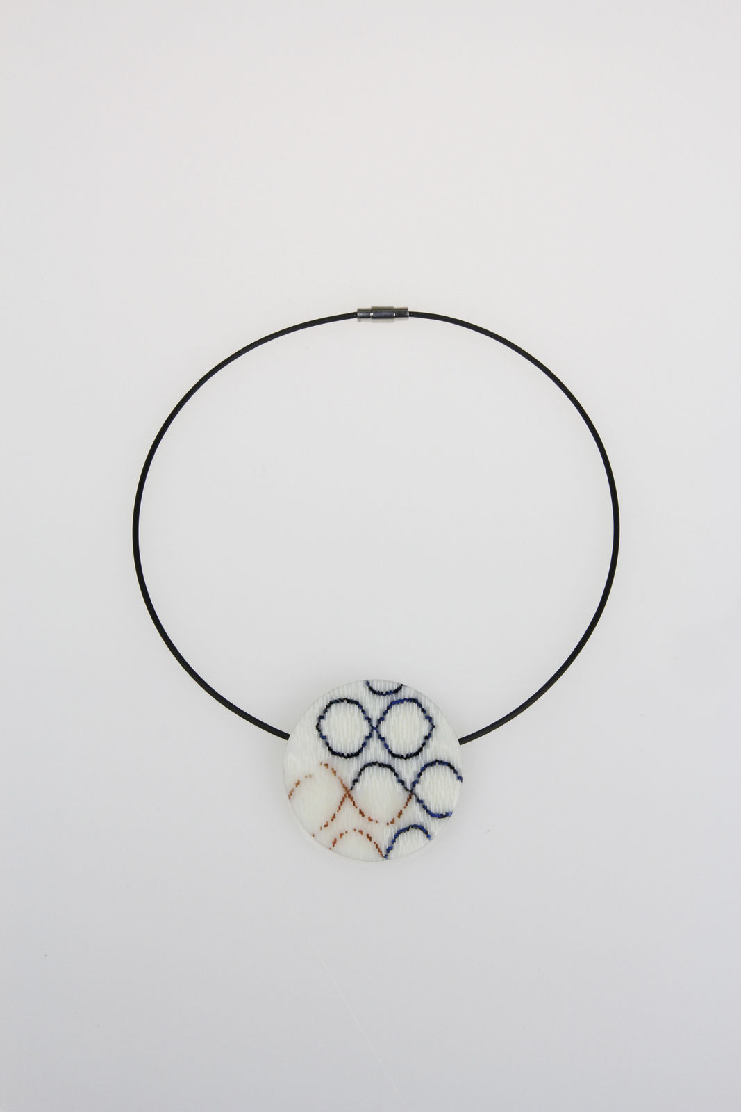 Blue and Pink Circles Circle Pendant