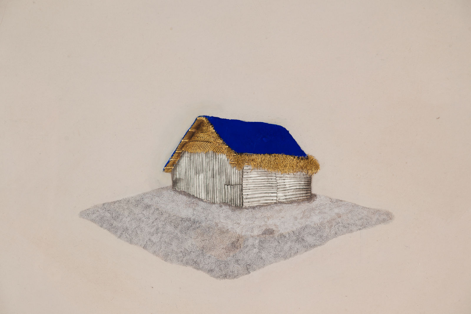 Desmond Lazaro, Blue house on the silver carpet, 2012
