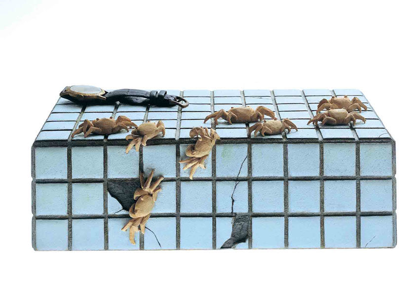 Fuyuki Maehara, One Moment (Crabs and Watch on Tile), 2006