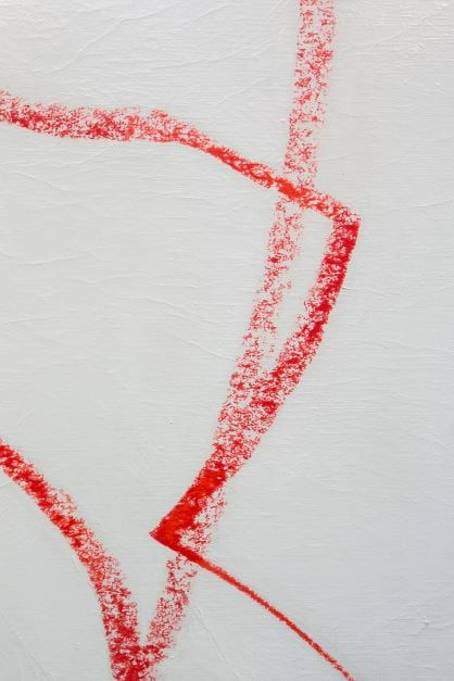 Nadia Kaabi-Linke, Pale Geranium Lake and Scarlet, 2018