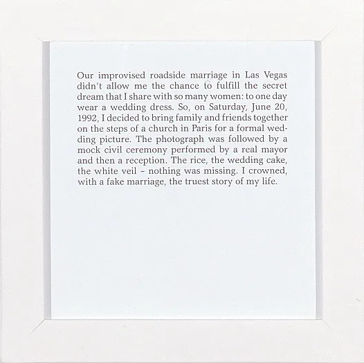 Sophie Calle, The Fake Marriage (from the series 'Les Autobiographies'), 1992