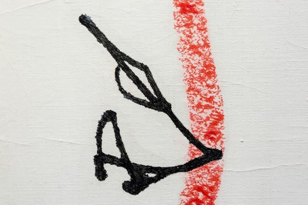 Nadia Kaabi-Linke, Pale Geranium Lake and Scarlet, 2018