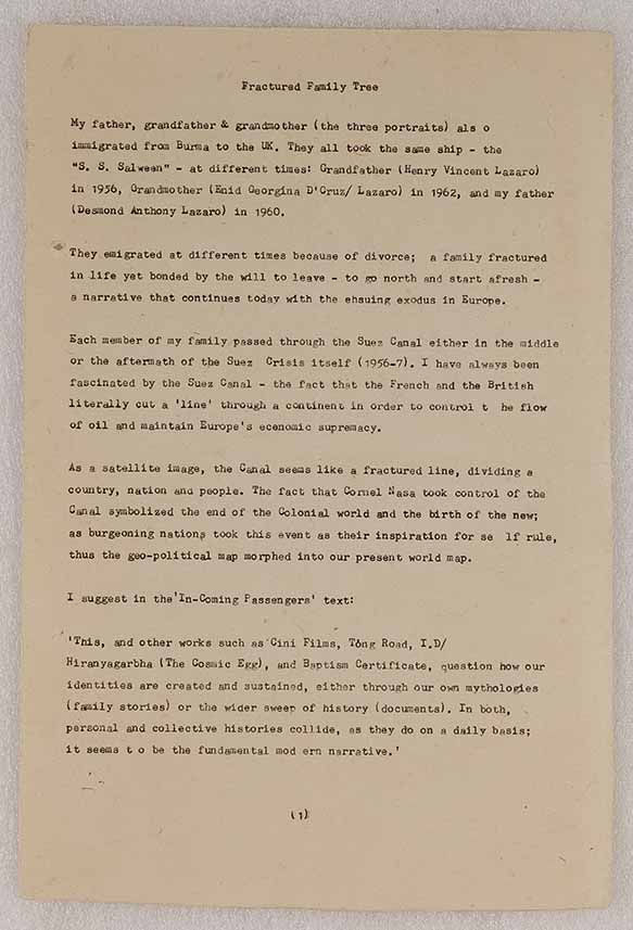 Desmond Lazaro, Fractured Family Tree, 2015