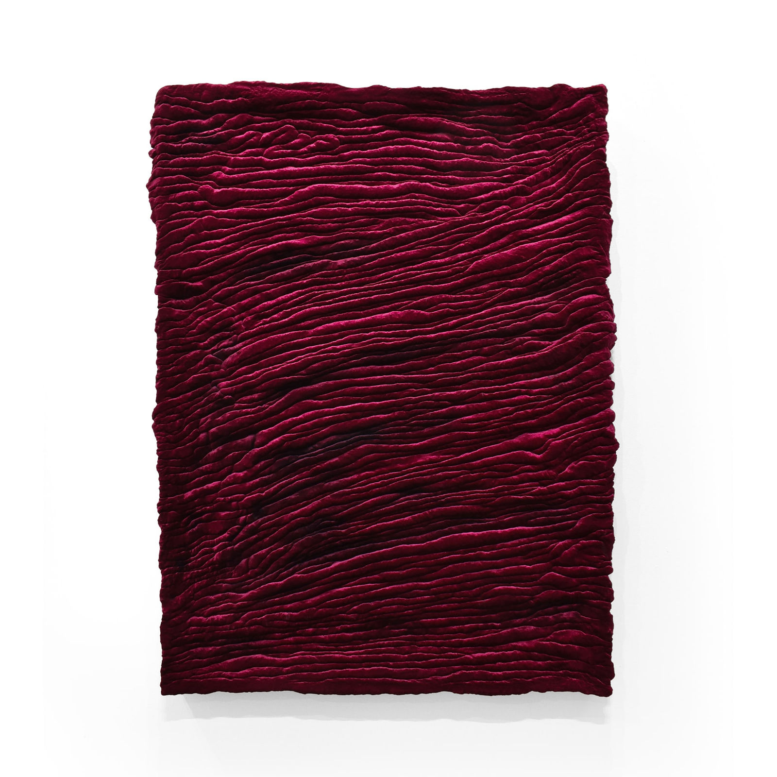Schiacciato 18 (S.P.R.1), Filippo Moroni, 2025 Polyurethane foam, chenille velvet, and wood. From the Schiacciato series. Image courtesy of Buysse Gallery. © Filippo Moroni. All rights reserved.