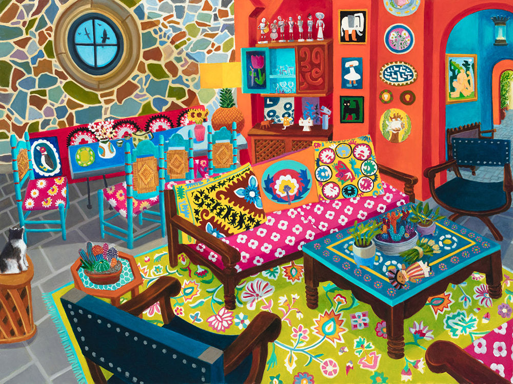 Treasures in San Miguel de Allande, Mexico, 2020 Artwork is signed on the front Oil on canvas