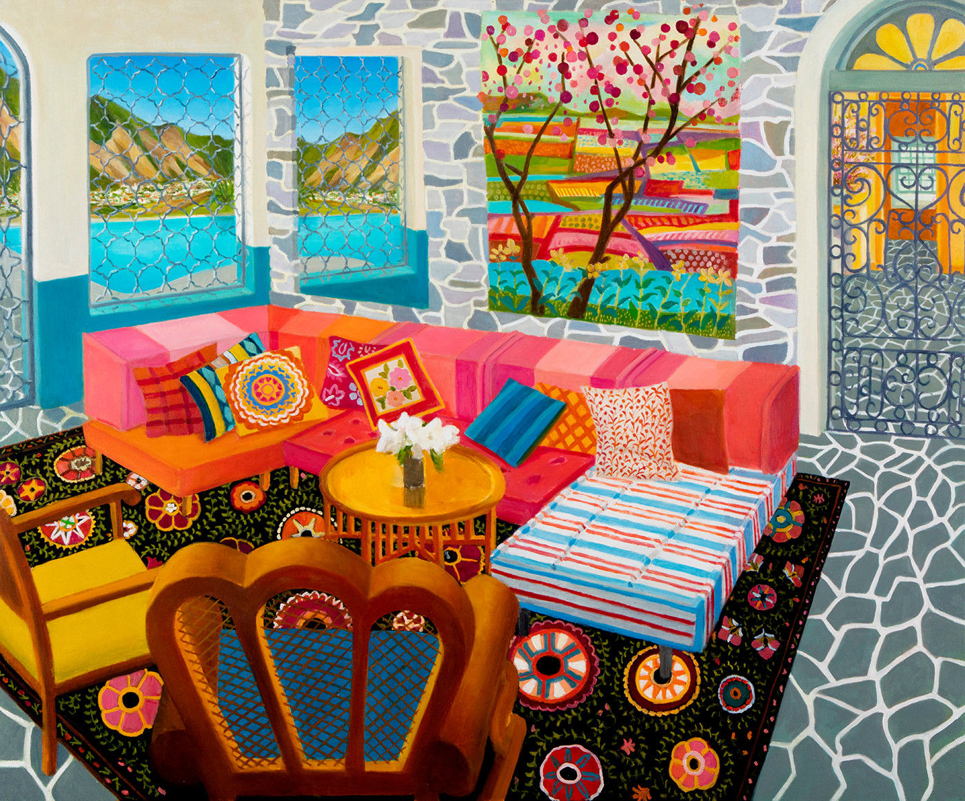 Gated Sanctuary, 2016 Artwork is signed on the front Oil on canvas