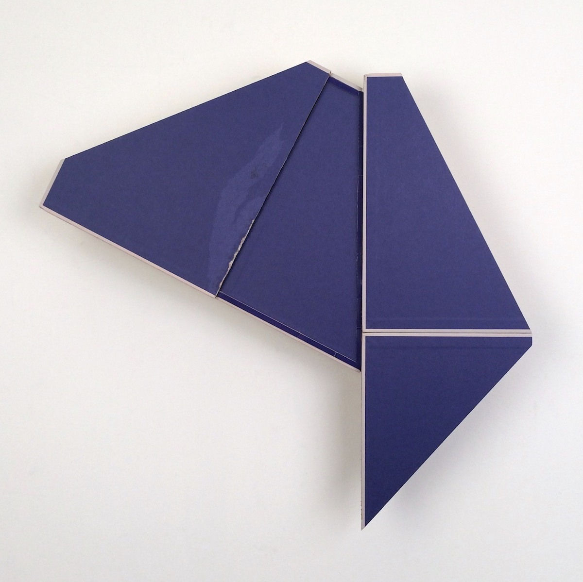 Reception, 2017 Signed and dated on back Cut book cover, found (unpainted) cardboard, foamcore