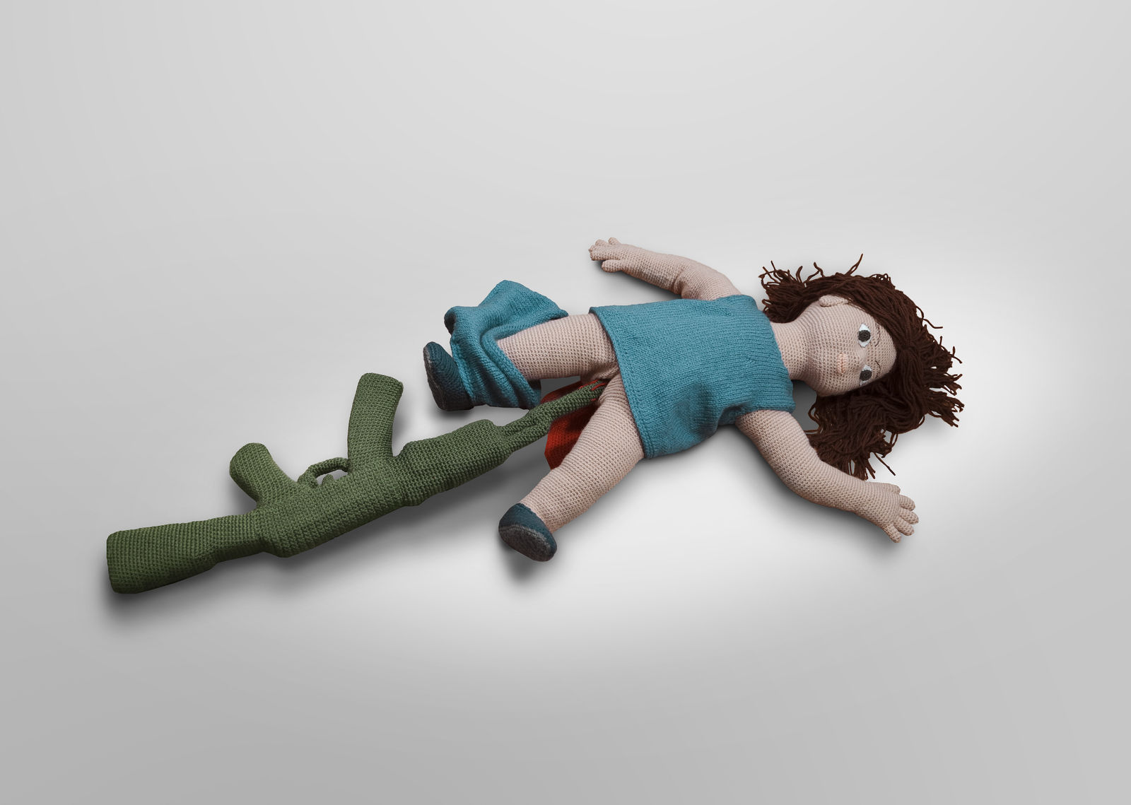 Innocent II, 2017 Acrylic yarn, cotton filling, wire; crochet