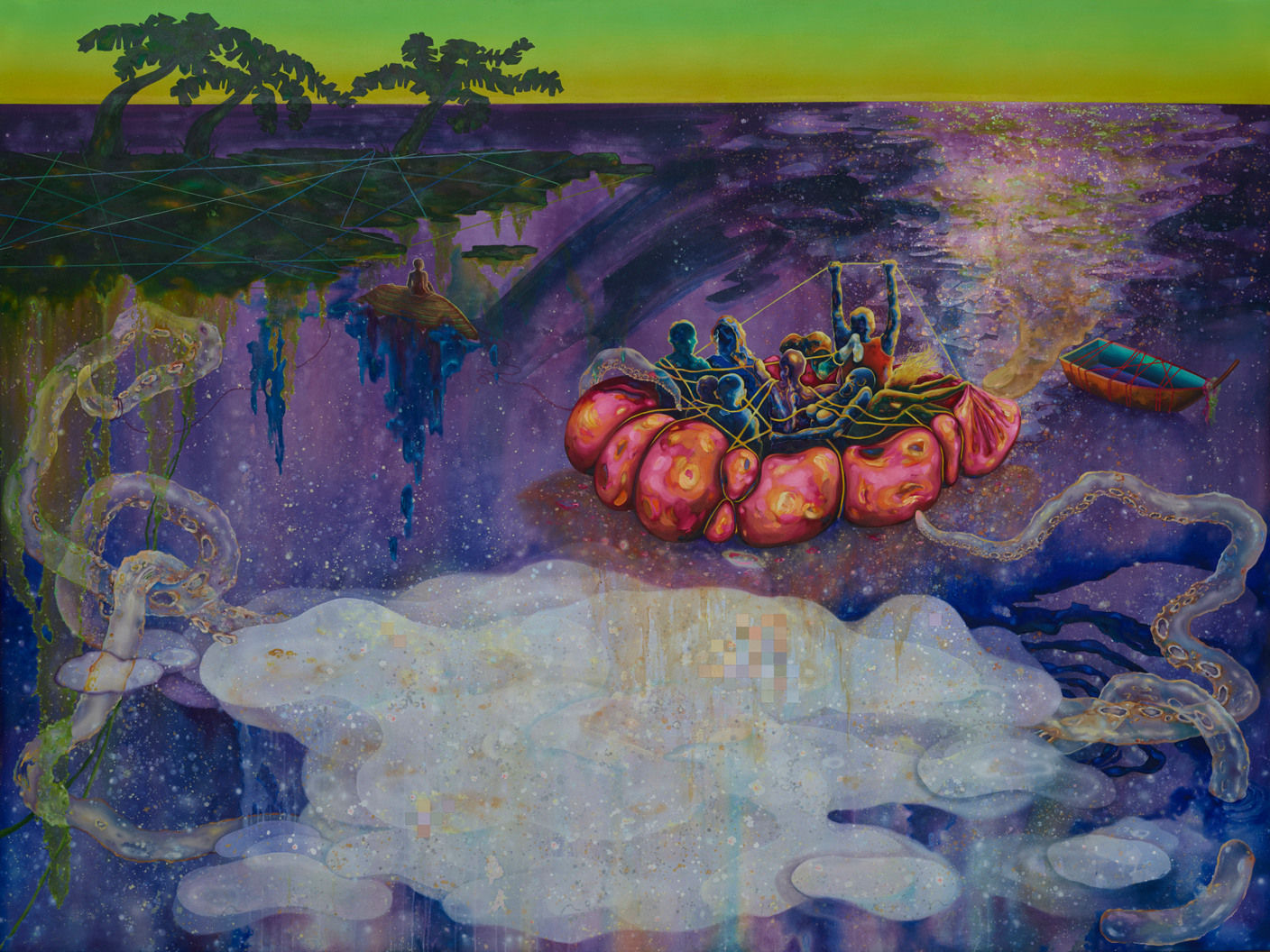 Perils of Life, 2022 Artwork is signed on the verso Oil and acrylic on canvas