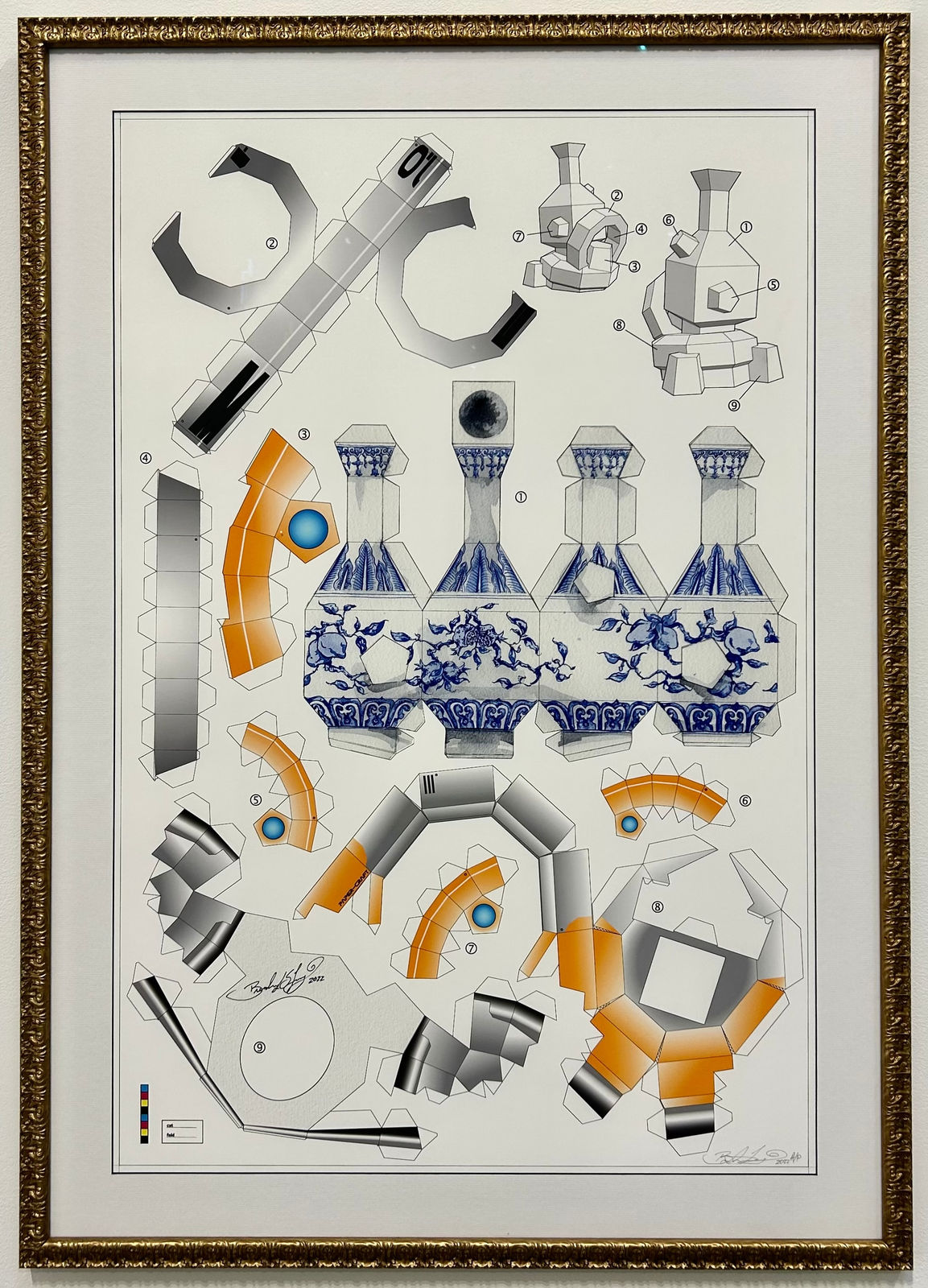 Manga Ormolu Paper Craft 1, 2022 Artwork is signed on the front Archival pigment print