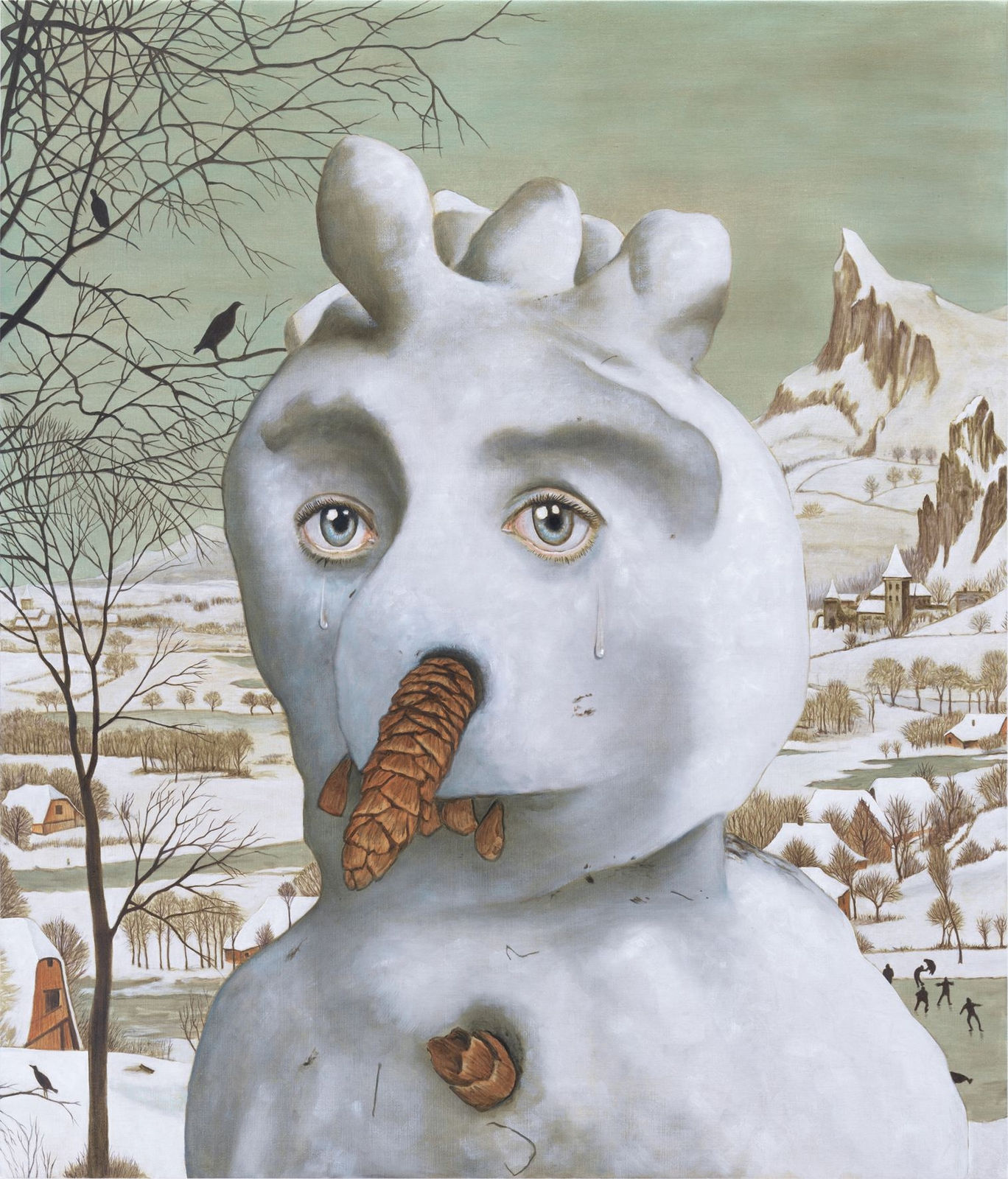 Sean Landers, Snowman in Brueghel, 2016