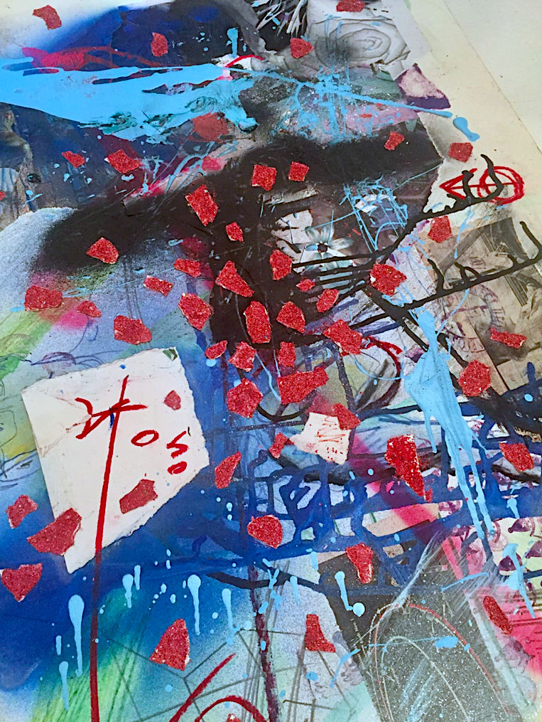 Carlos Betancourt, Self Portrait and Windows, (large sketches), detail , 2014-2017