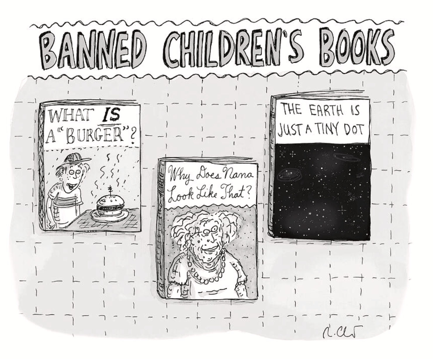 Three books with the titles 