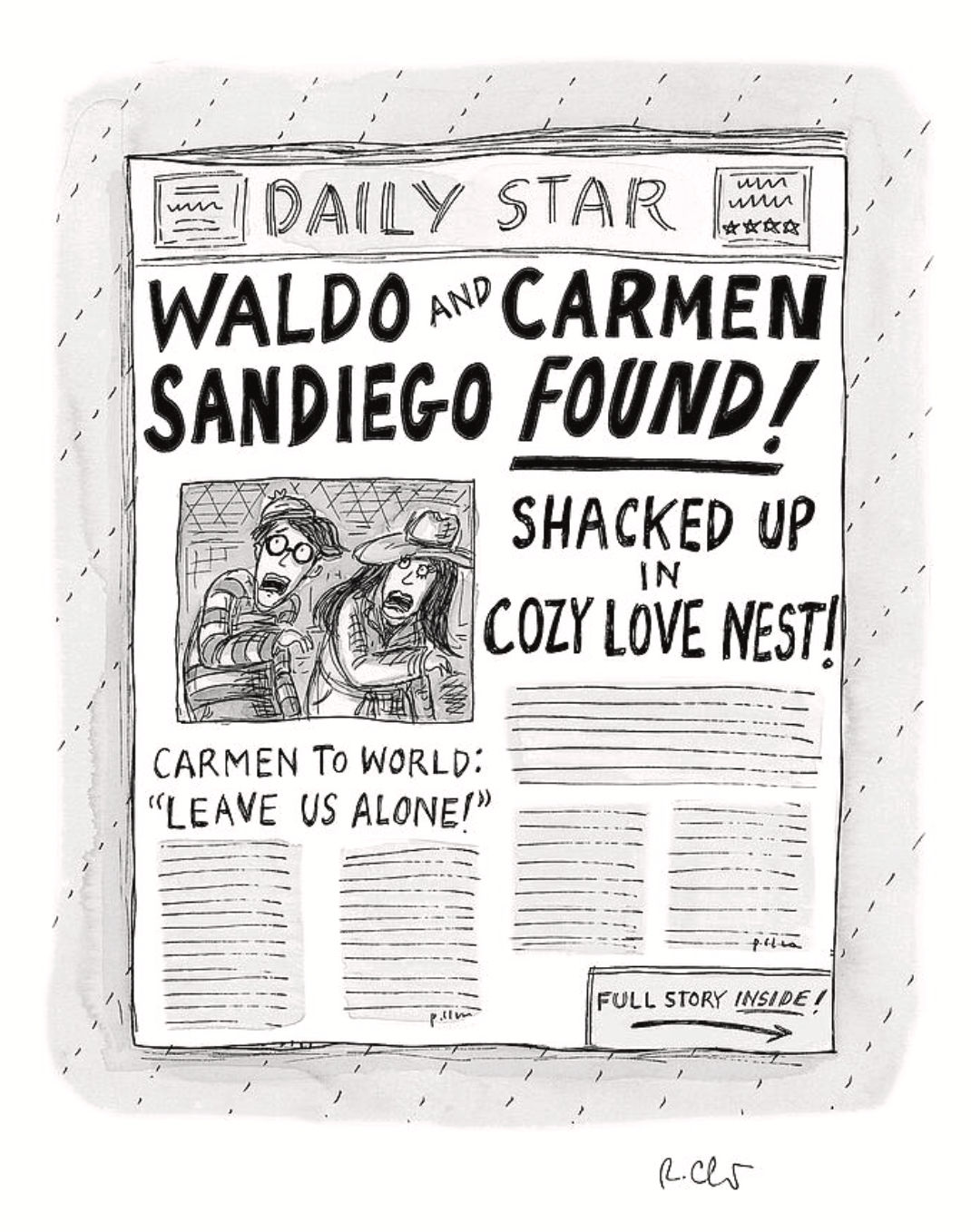 Roz Chast, Shacked up in Cozy Love Nest, 2025, January 20