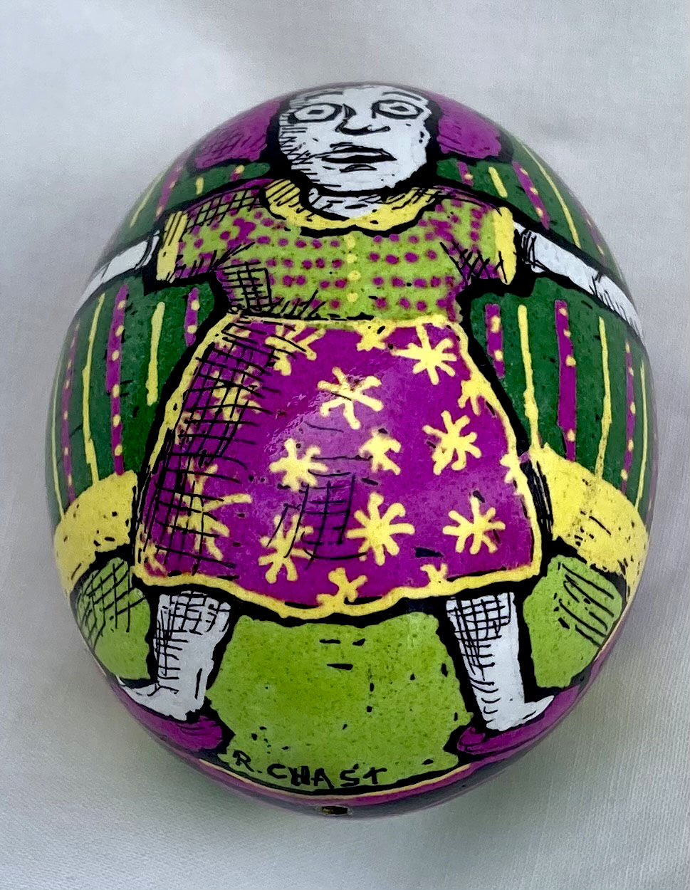 pysanky egg showing woman
