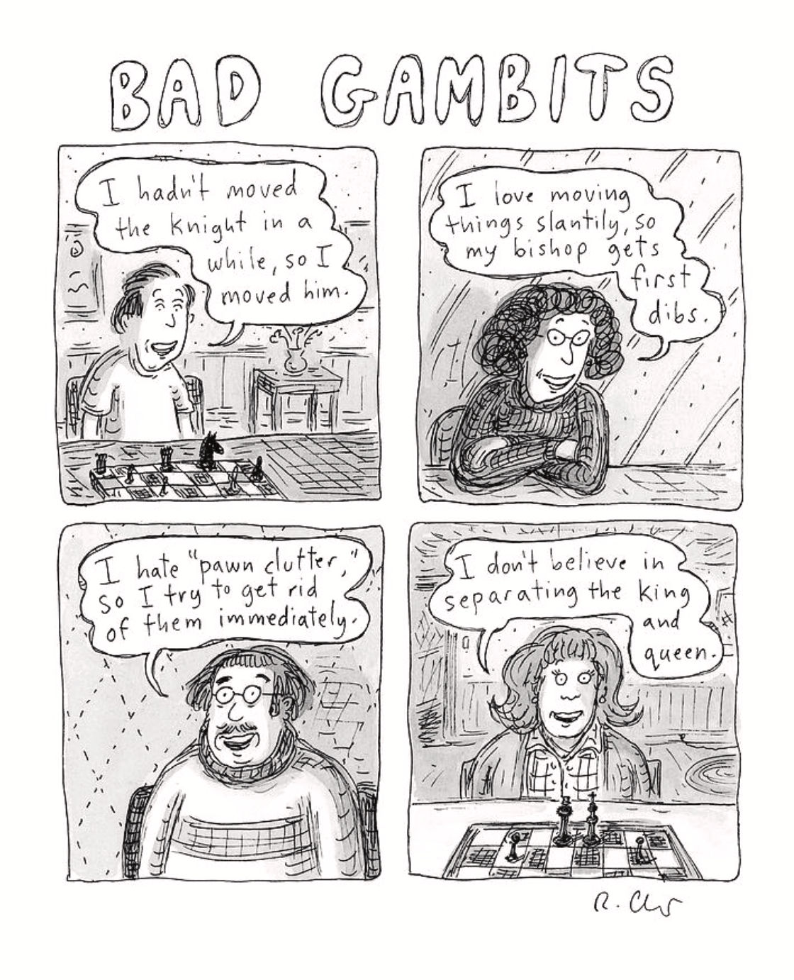 Roz Chast, Bad Gambits, 2025, May 26