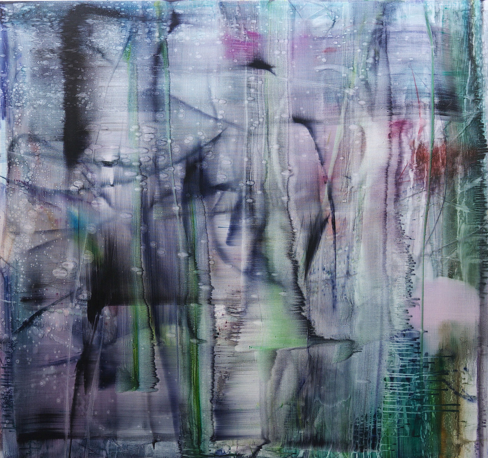 abstracted image of pond in blues and purples