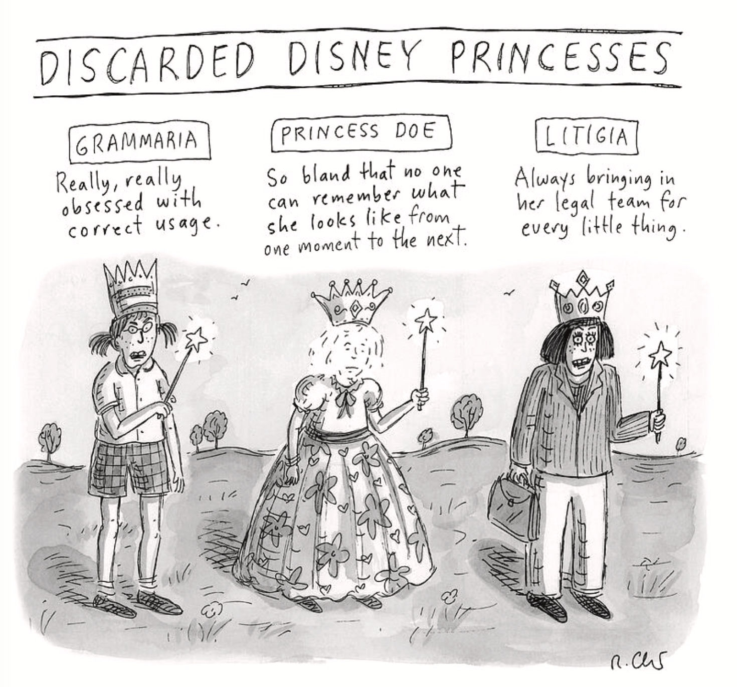 Roz Chast, Discarded Disney Princesses, 2024, Oct 21