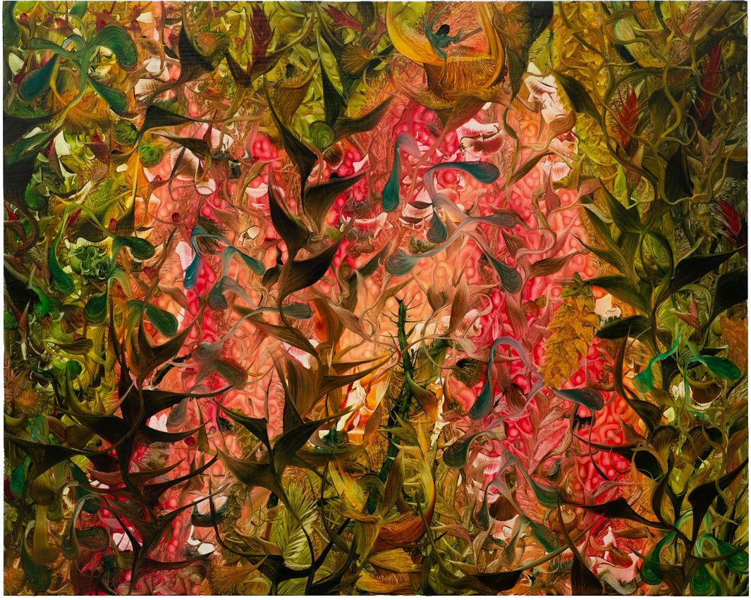 abstract painting with botanical references