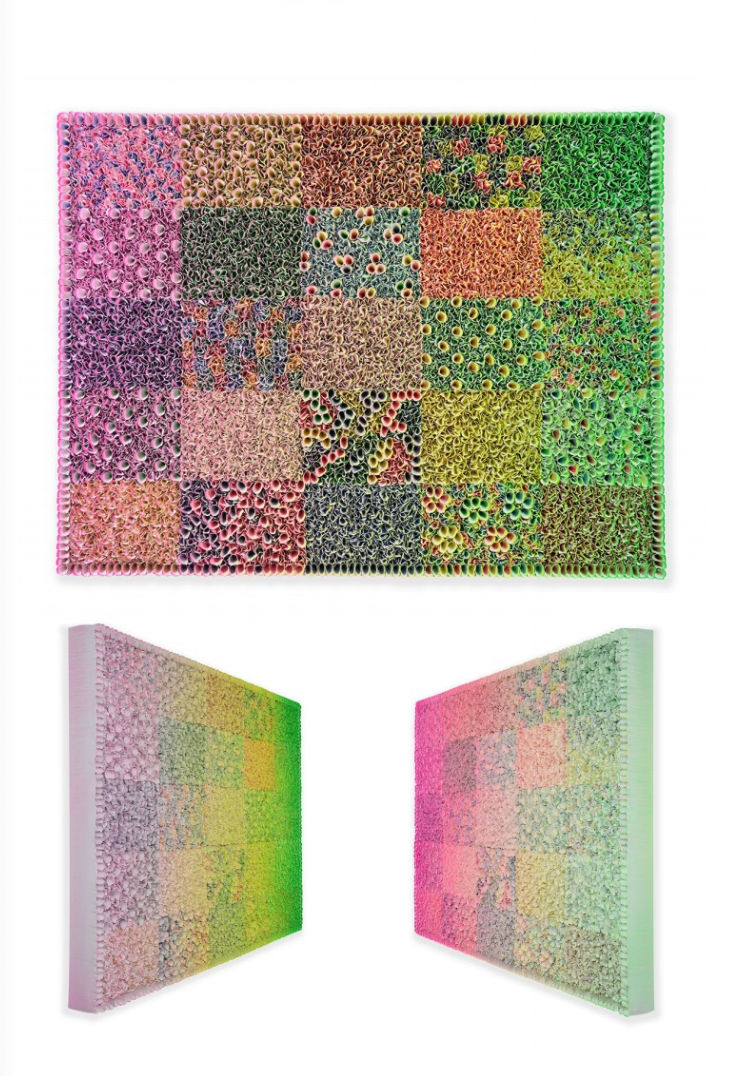 “Balanced Love”, mixed media kinetic artwork by Zhuang Hong Yi artist from China. Available at Carousel Fine Art Atlanta. The artist's technique uses acrylic on fine rice paper mounted on canvas. Known for his 