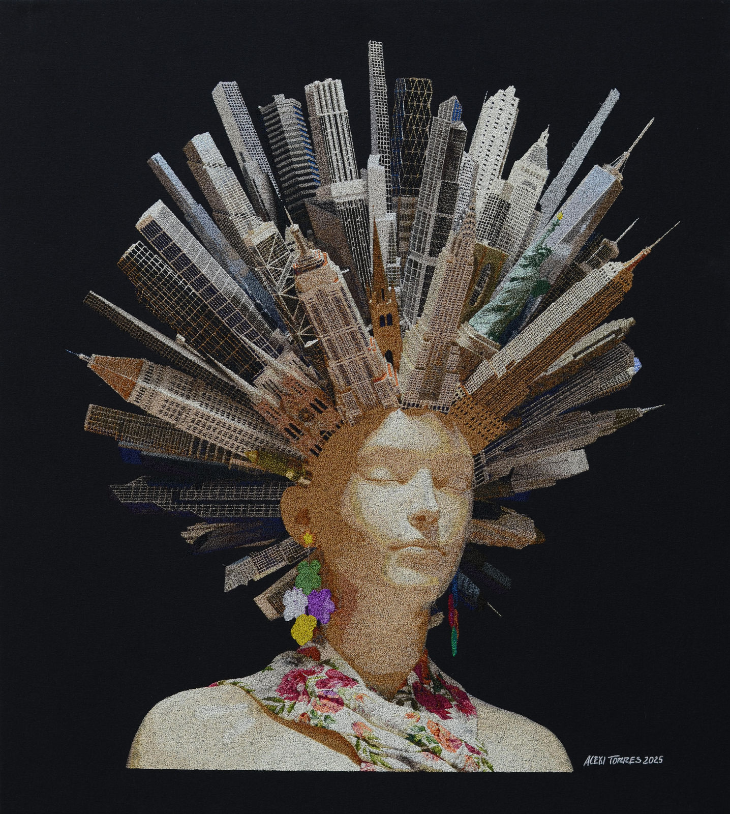 “New York Mind I” , painting by Alexi Torres artist from Cuba, based in the United States. Available at Carousel Fine Art Atlanta.