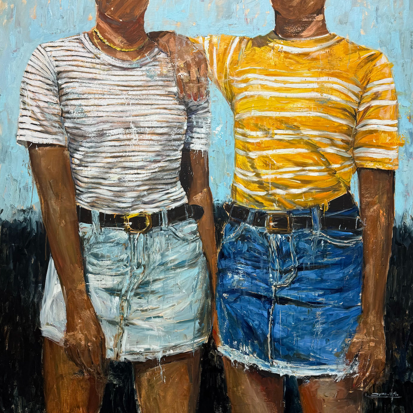 “Shared Paths”, painting by Eric Alfaro artist from Cuba, based in the United States. Available at Carousel Fine Art Atlanta.