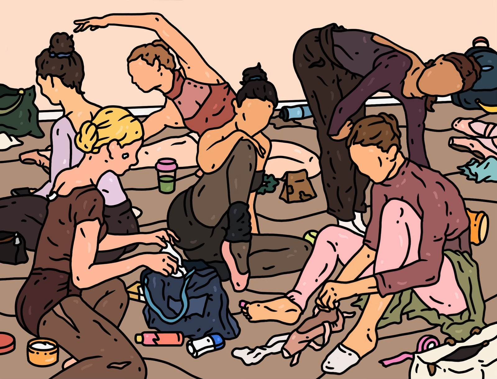 “A Messy Routine”, painting by Chance Cooper artist from United States, based in LA. Available at Carousel Fine Art.