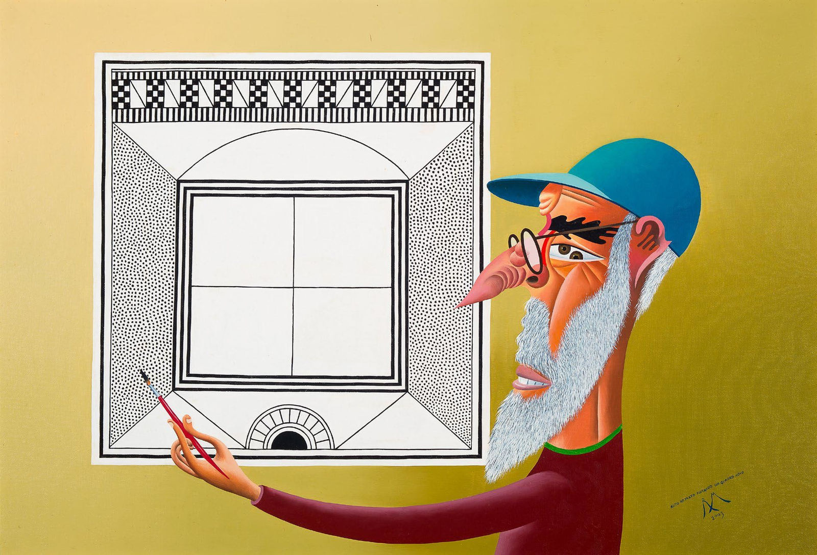 Roberto Magalhães, Auto retrato pintando um quadro novo, 2003