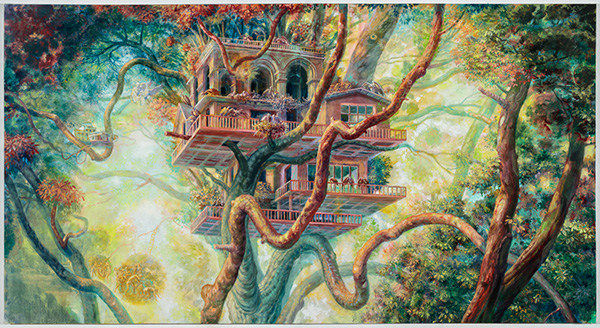 Julie Heffernan, Sky Burial (diptych), 2016