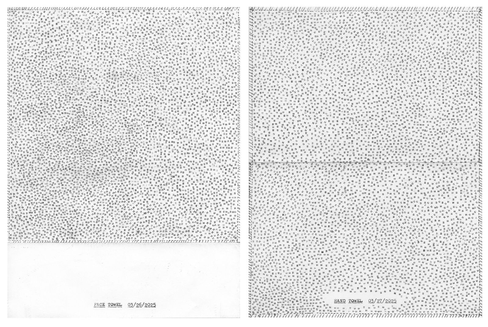 Lenka Clayton, Face Towel 03/26/2025 and Hand Towel 03/27/2025, 2025