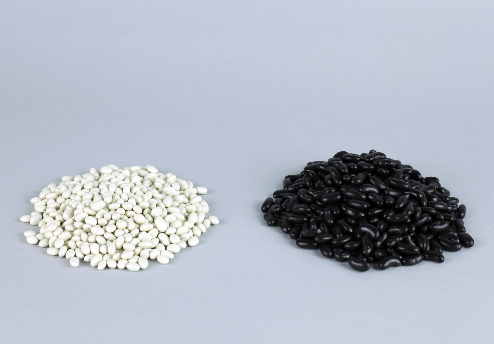 Lenka Clayton, Black Beans Painted White, White Beans Painted Black, 2019