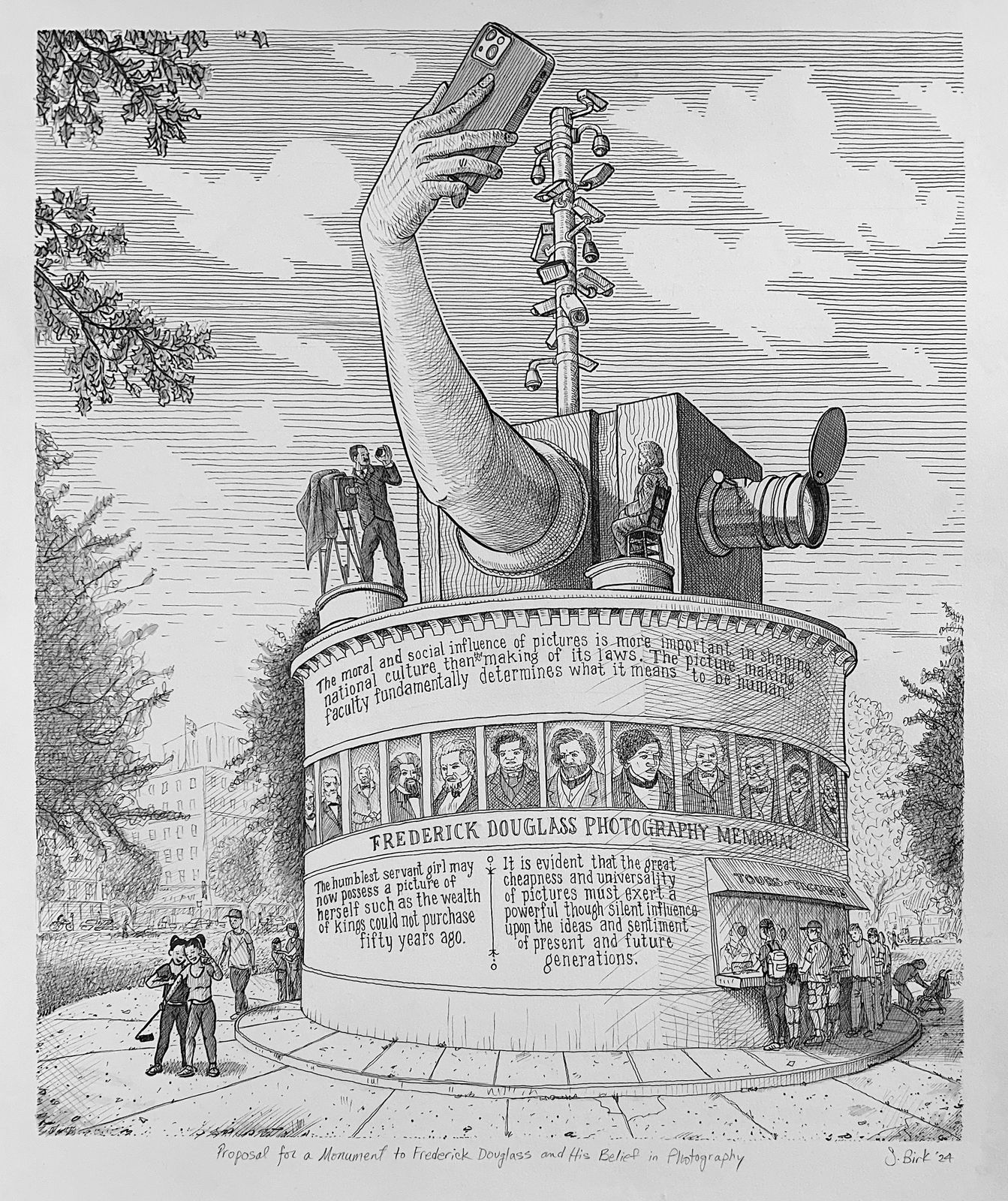 Sandow Birk, Proposal for a Monument to Frederick Douglass and His Belief in Photography, 2024