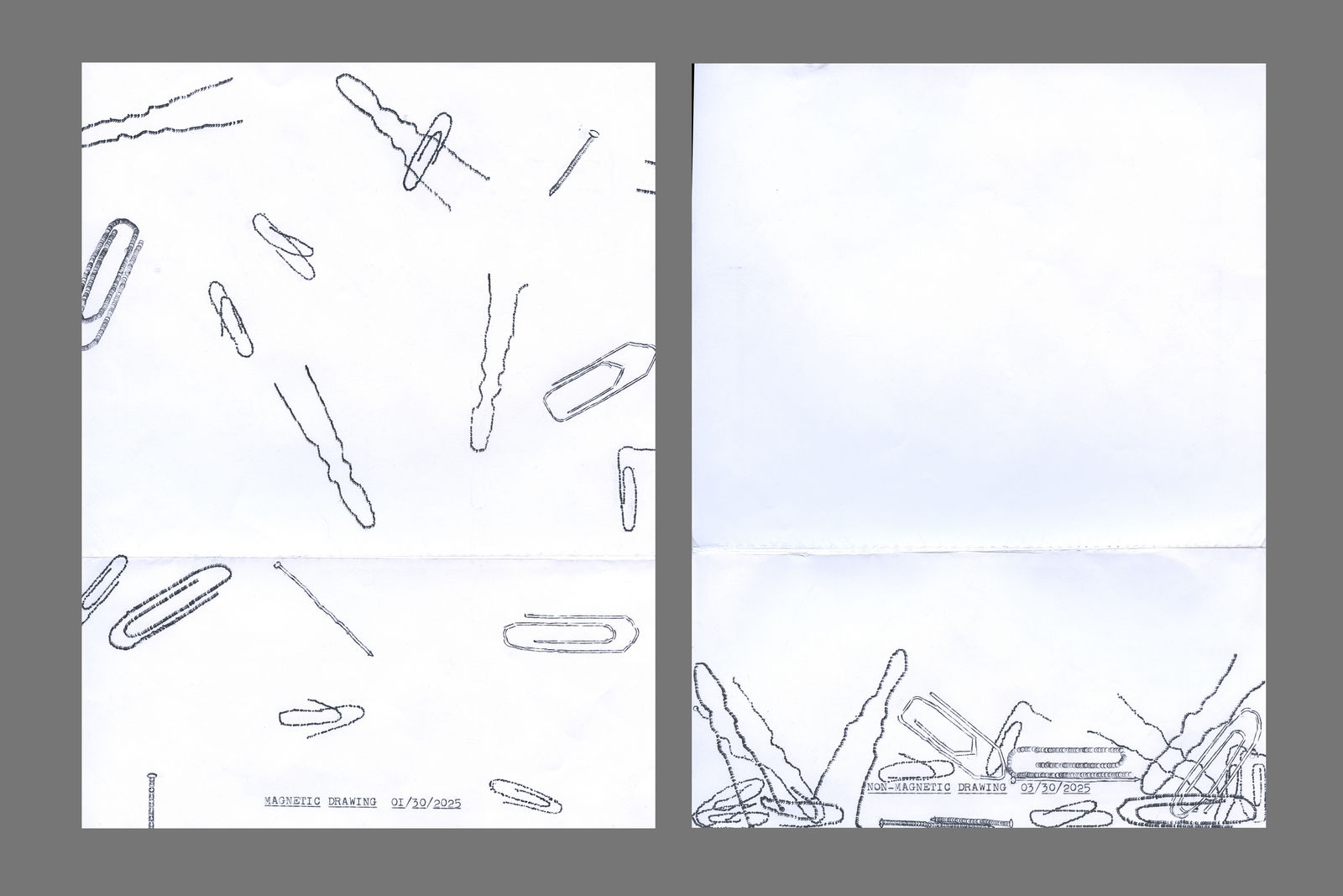 Lenka Clayton, Magnetic/Non-Magnetic in the series "Typewriter Drawings", 2025