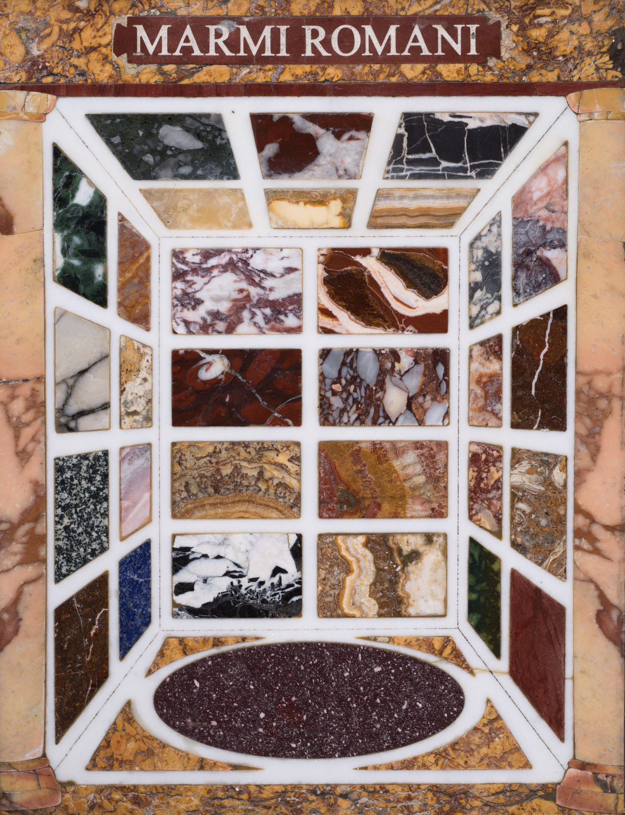 ITALIAN PIETRA DURA 'MARMI ROMANI' PLAQUE, 19th Century