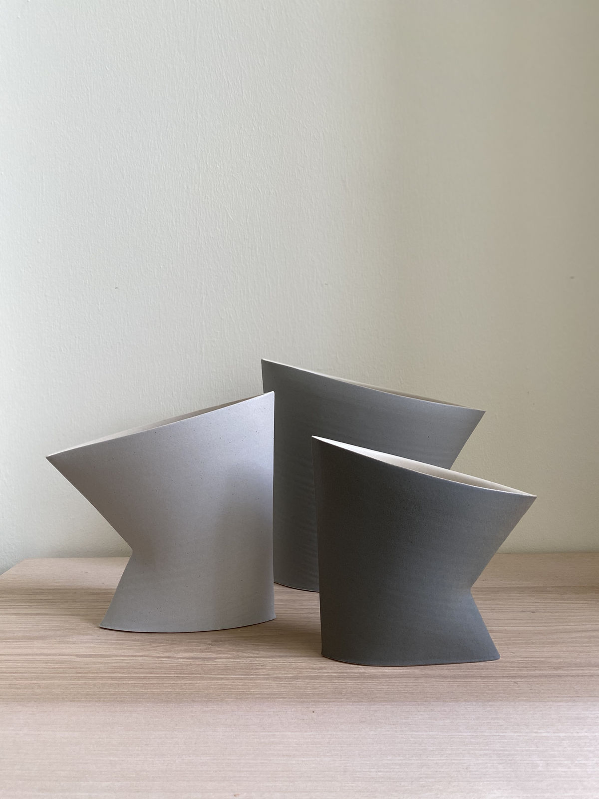 Sun Kim, Group of Three Geometric Vessels, 2020