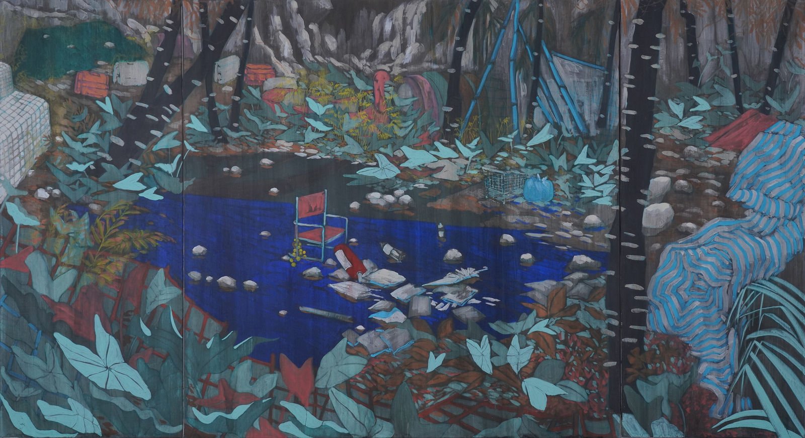 Wong Sze Wai, The missing operator (3 Panels) 消失的管理員, 2021