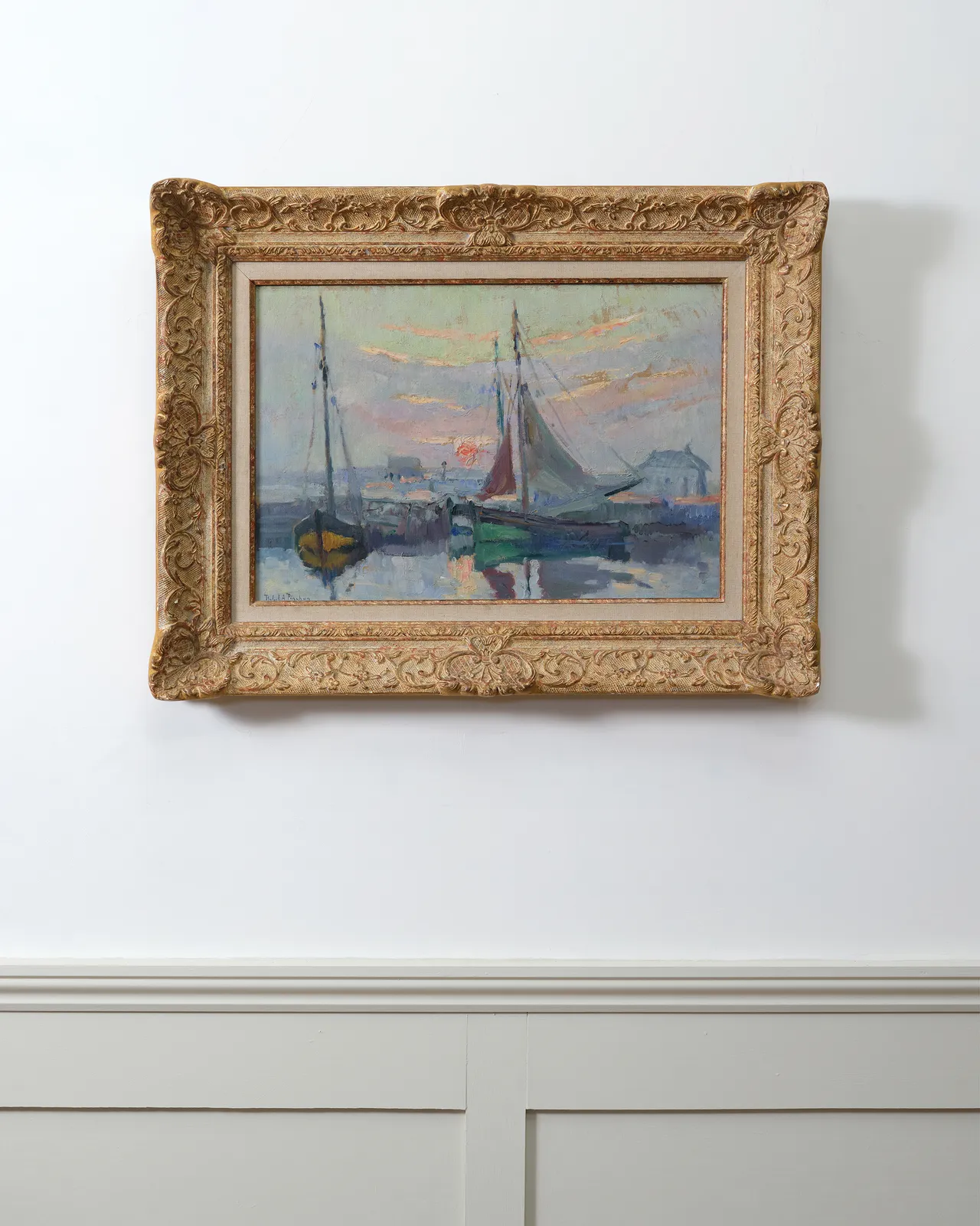 Robert Antoine Pinchon, Sailboats in a Port , 1912