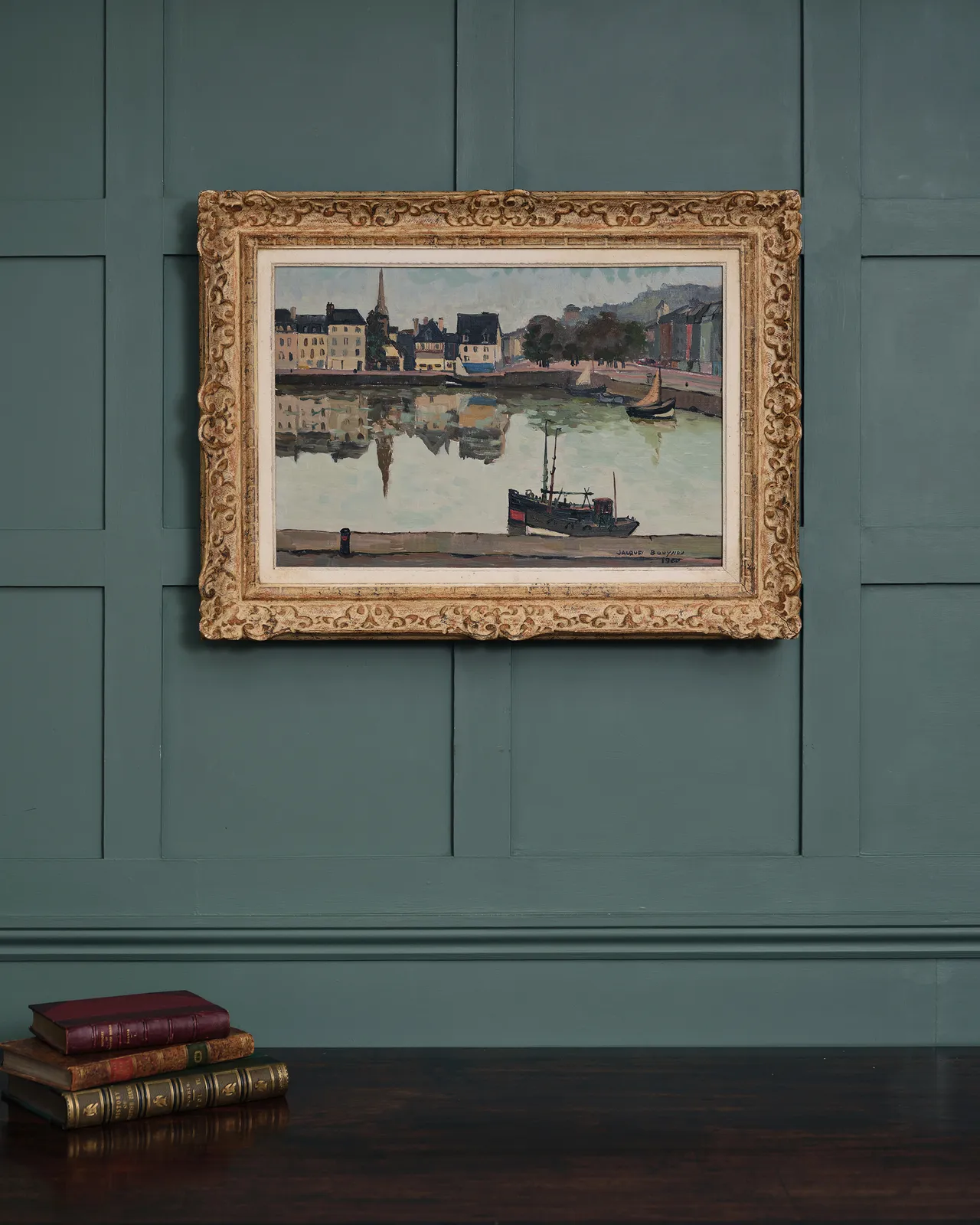 Jacques Bouyssou, View of the old Harbour Honfleur, 1960