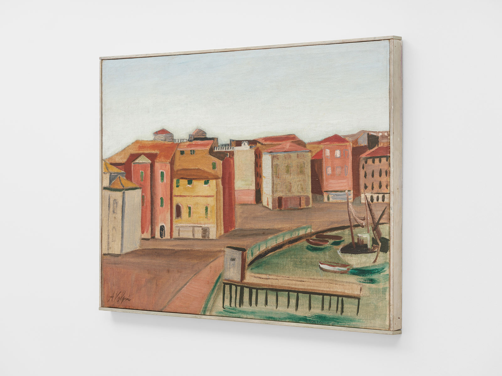 Alfredo Volpi, Barcos no cáis [Boats at the pier] [from the Italian Travel series], 1950s