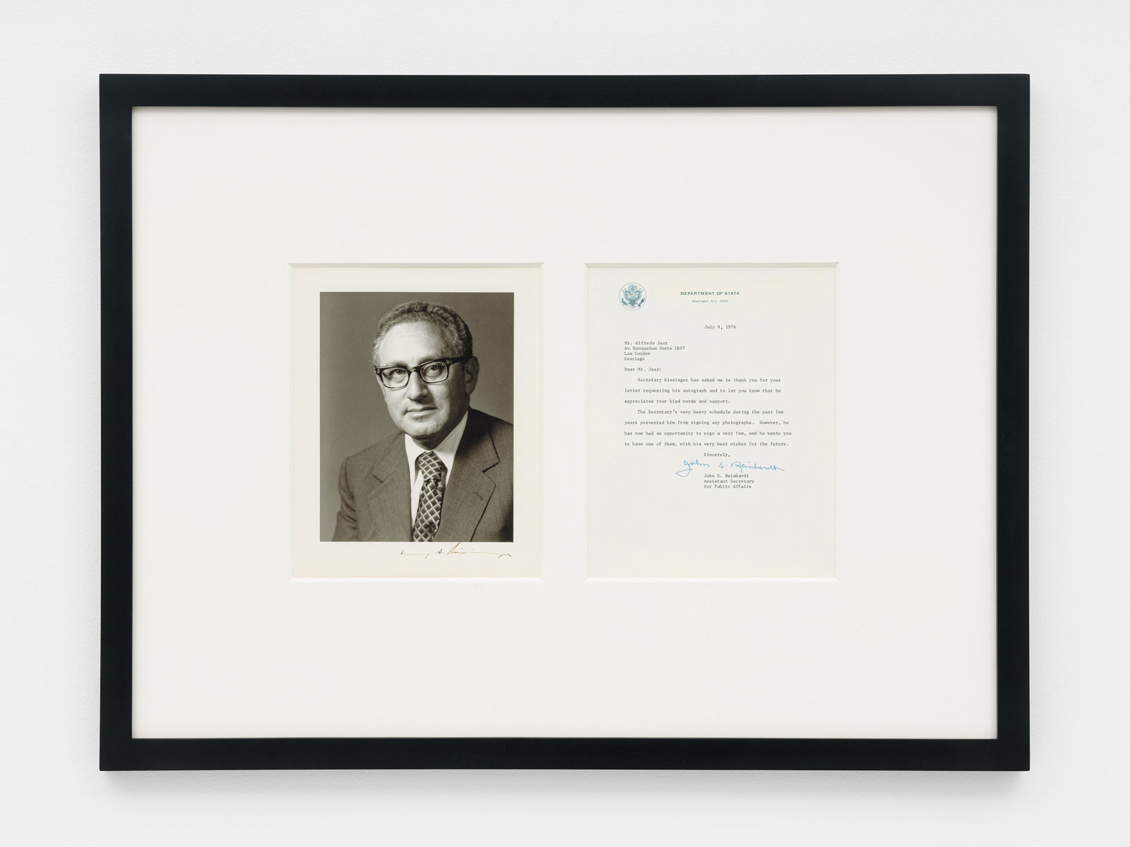 Alfredo Jaar, Dear Mr. Jaar, 1976/1984