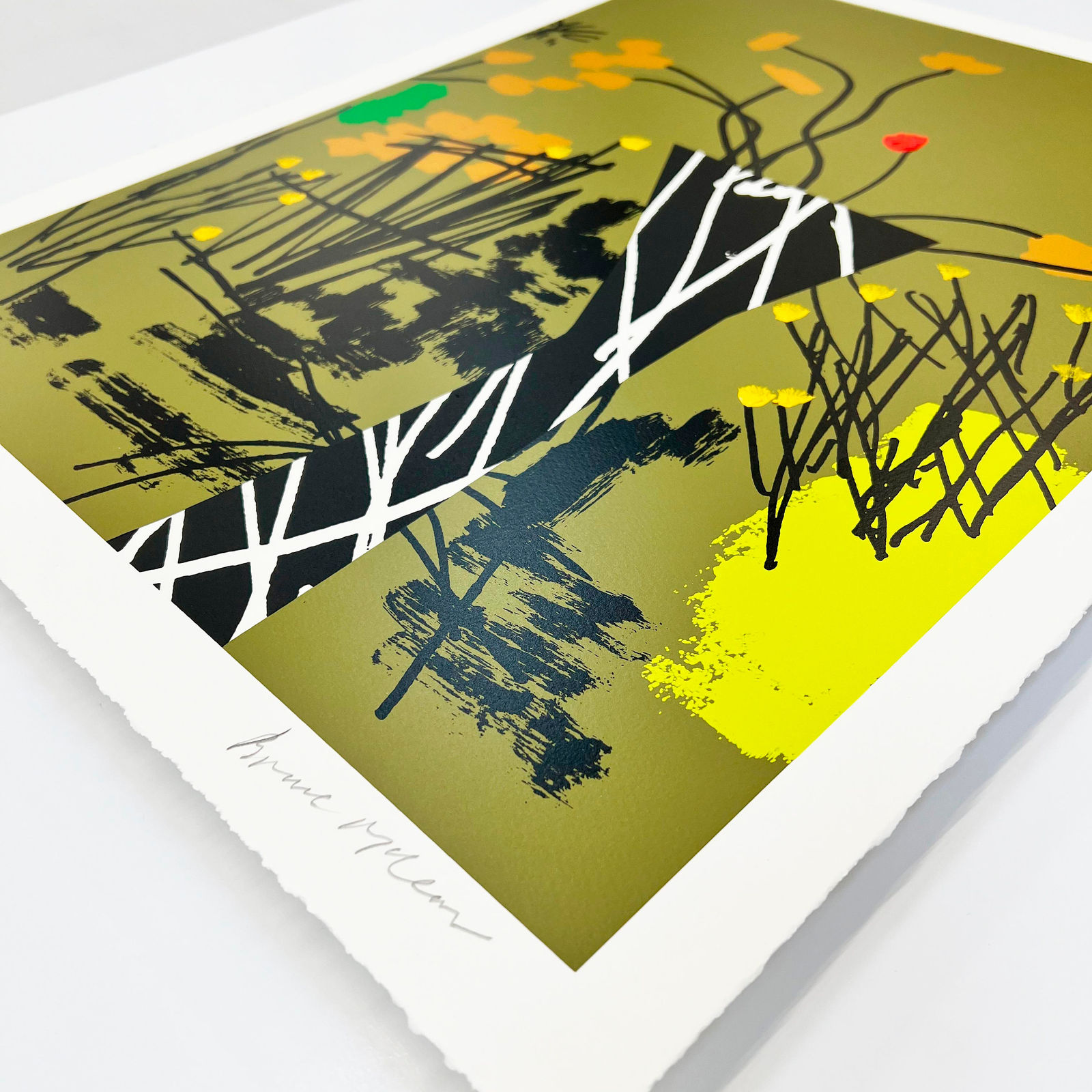 McLean, Bruce, A Vase of Arranged Flowers in a Wild Garden - Olive, 2024