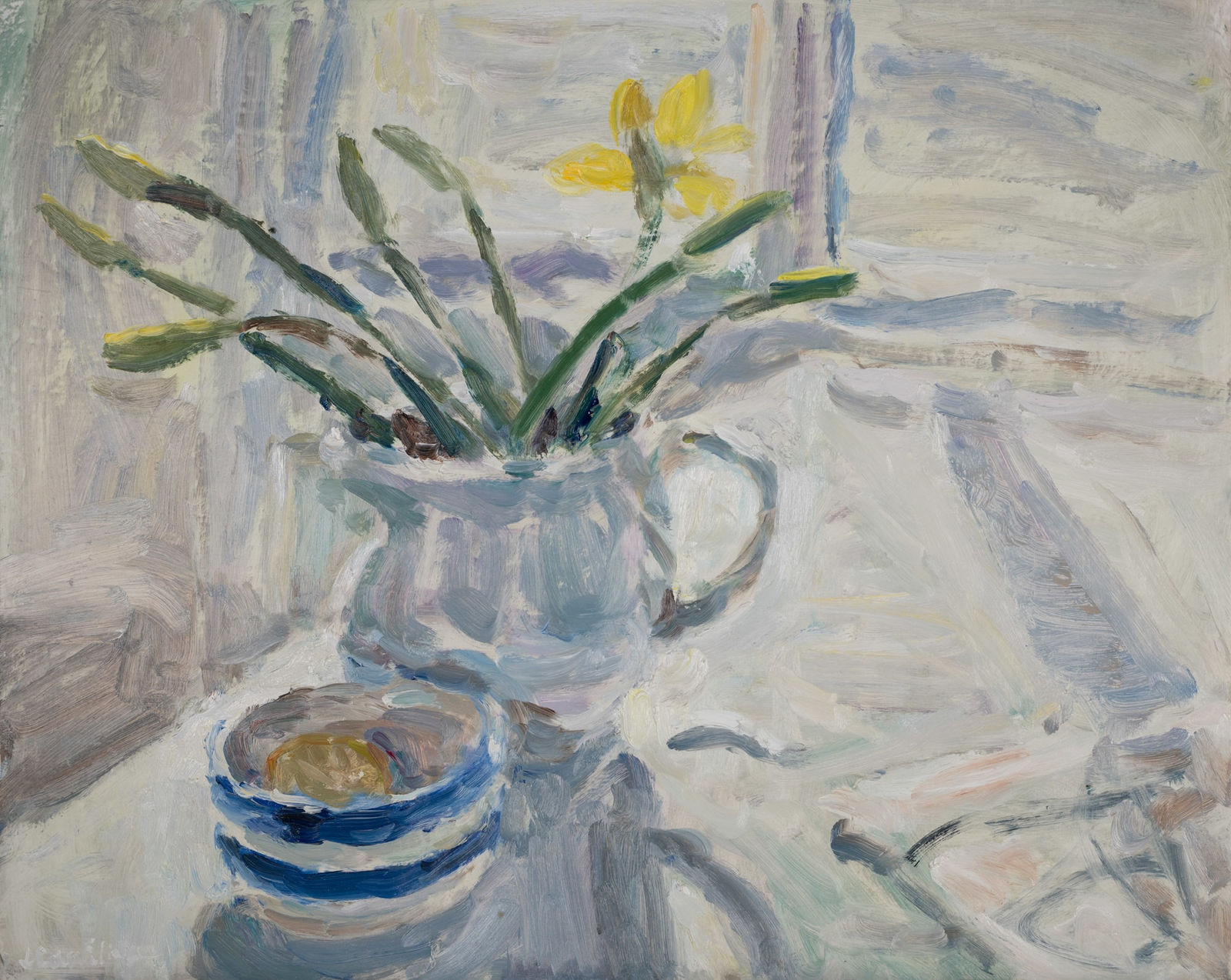 Lynne Cartlidge, Daffodil at the Studio Window, 2024