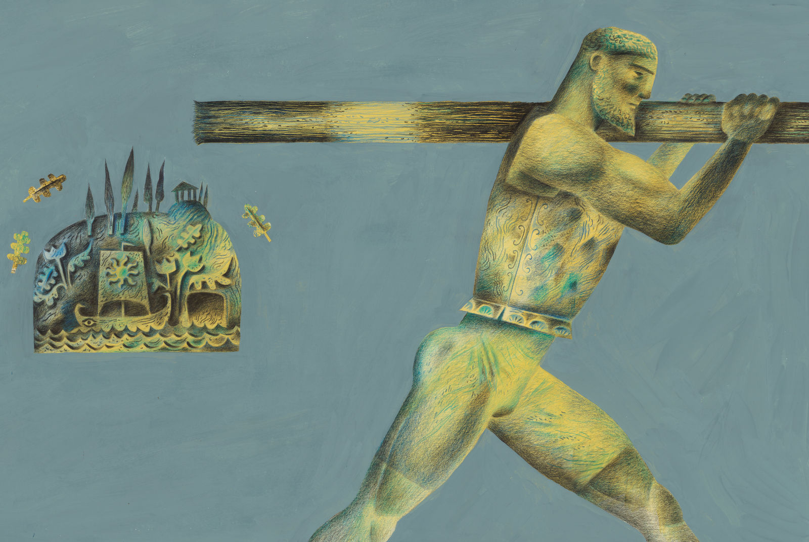 Clive Hicks-Jenkins, Odysseus Attacks the Cyclops (Cover of the standard edition of The Odyssey, forthcoming this summer), 2025