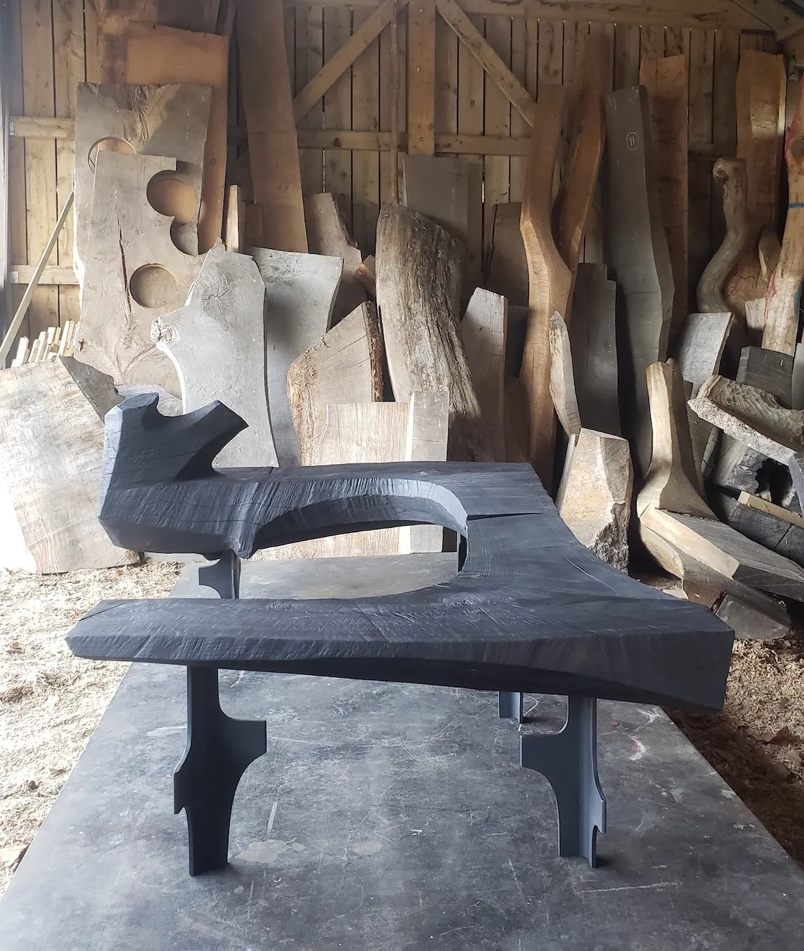 Simon Gaiger, Pwca (pair of angle seats), 2025