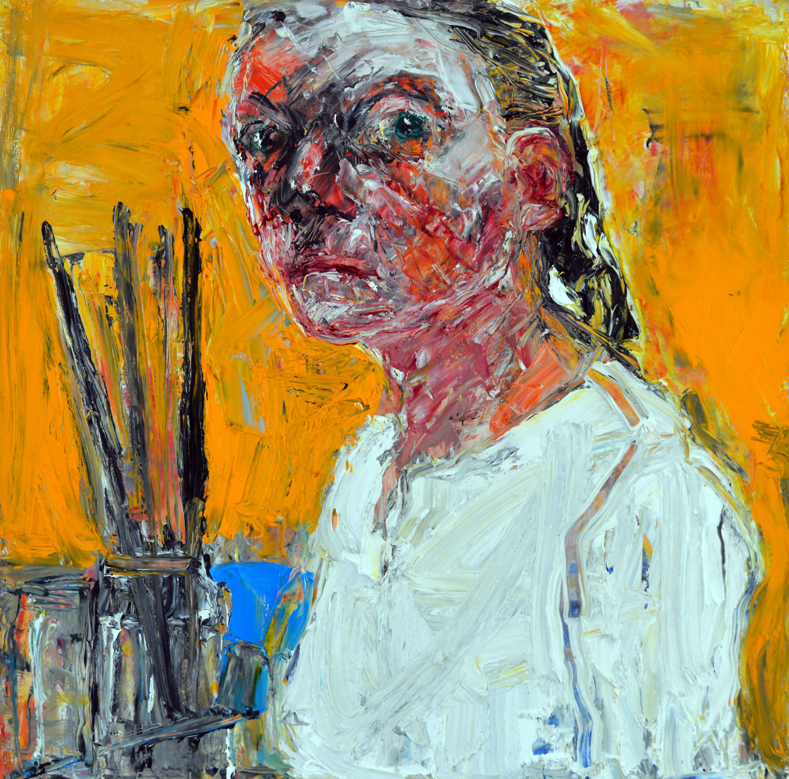 Shani Rhys James MBE, Figure against Yellow, 2018