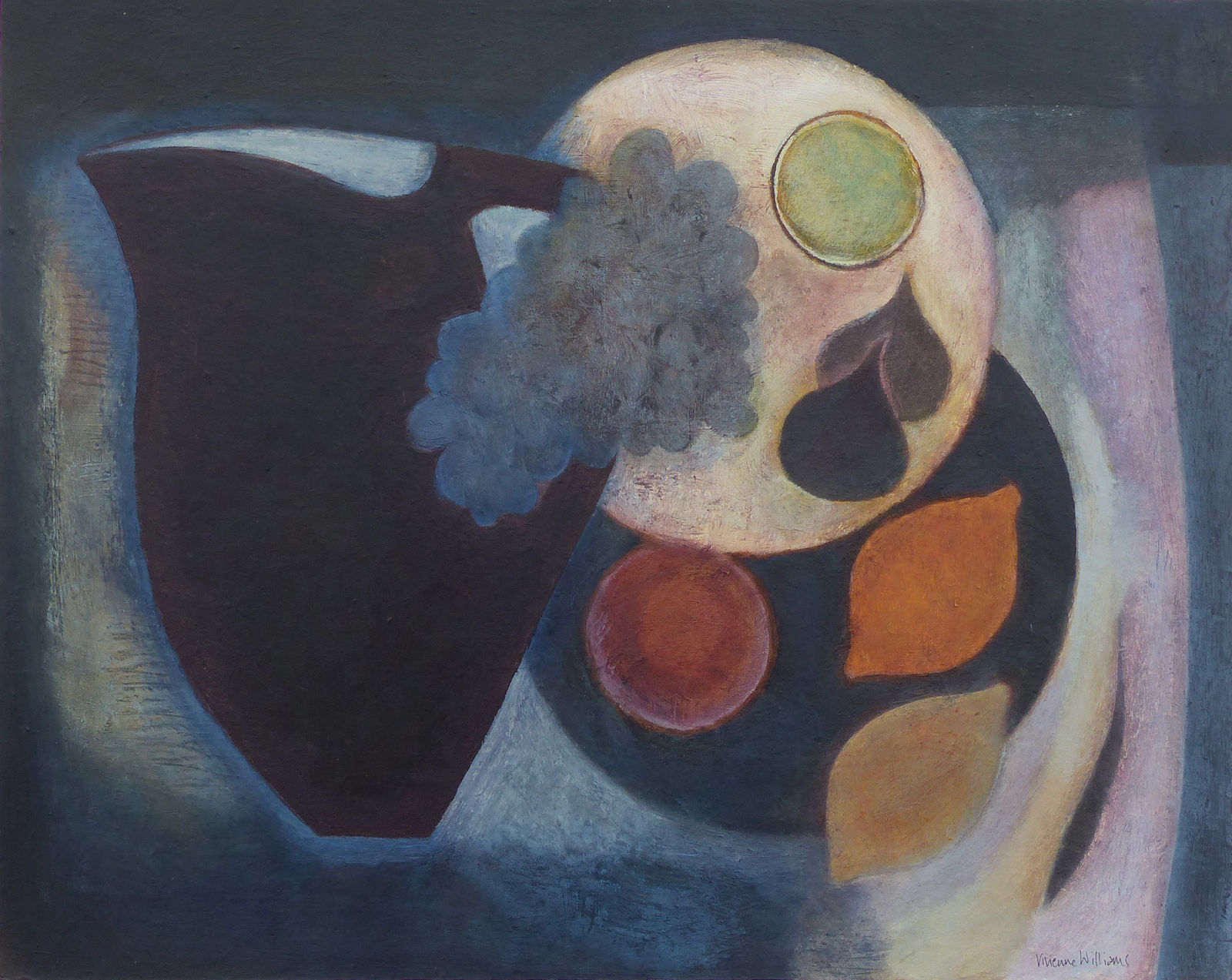 Vivienne Williams, Dark Jug with Fruit, 2024