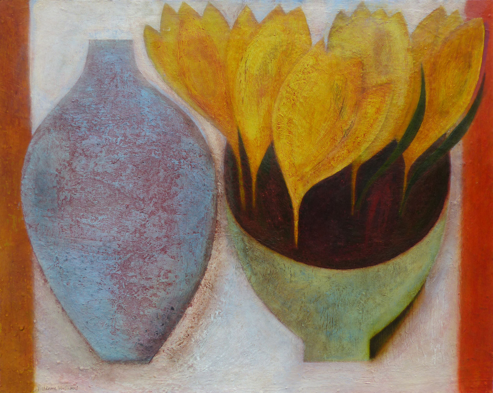 Vivienne Williams, Blue Flask and Yellow Crocus, 2025