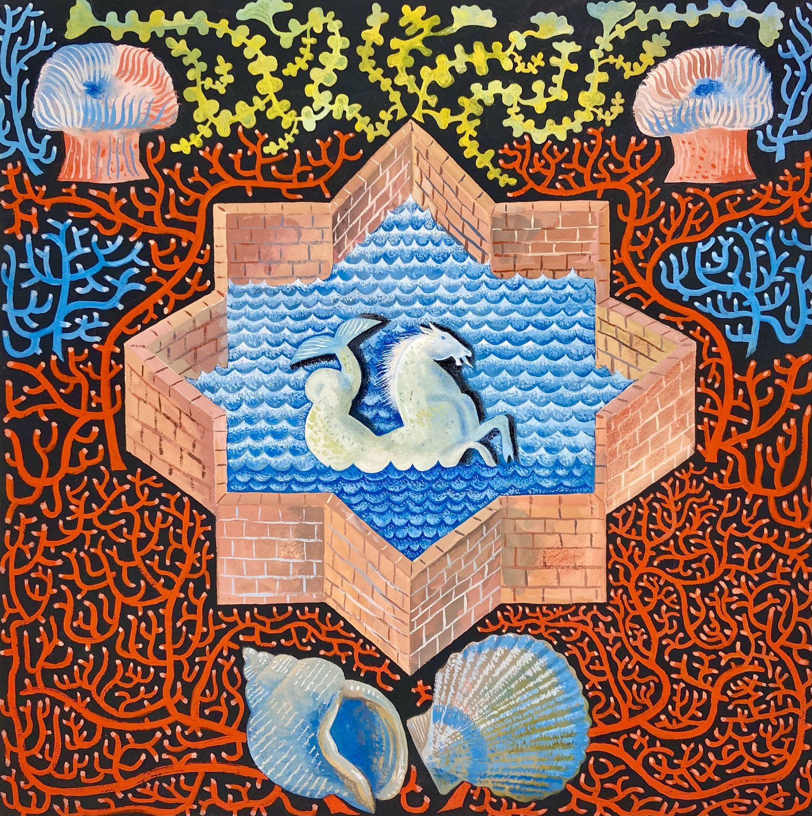 Clive Hicks-Jenkins, Curious Enclosure, 2022