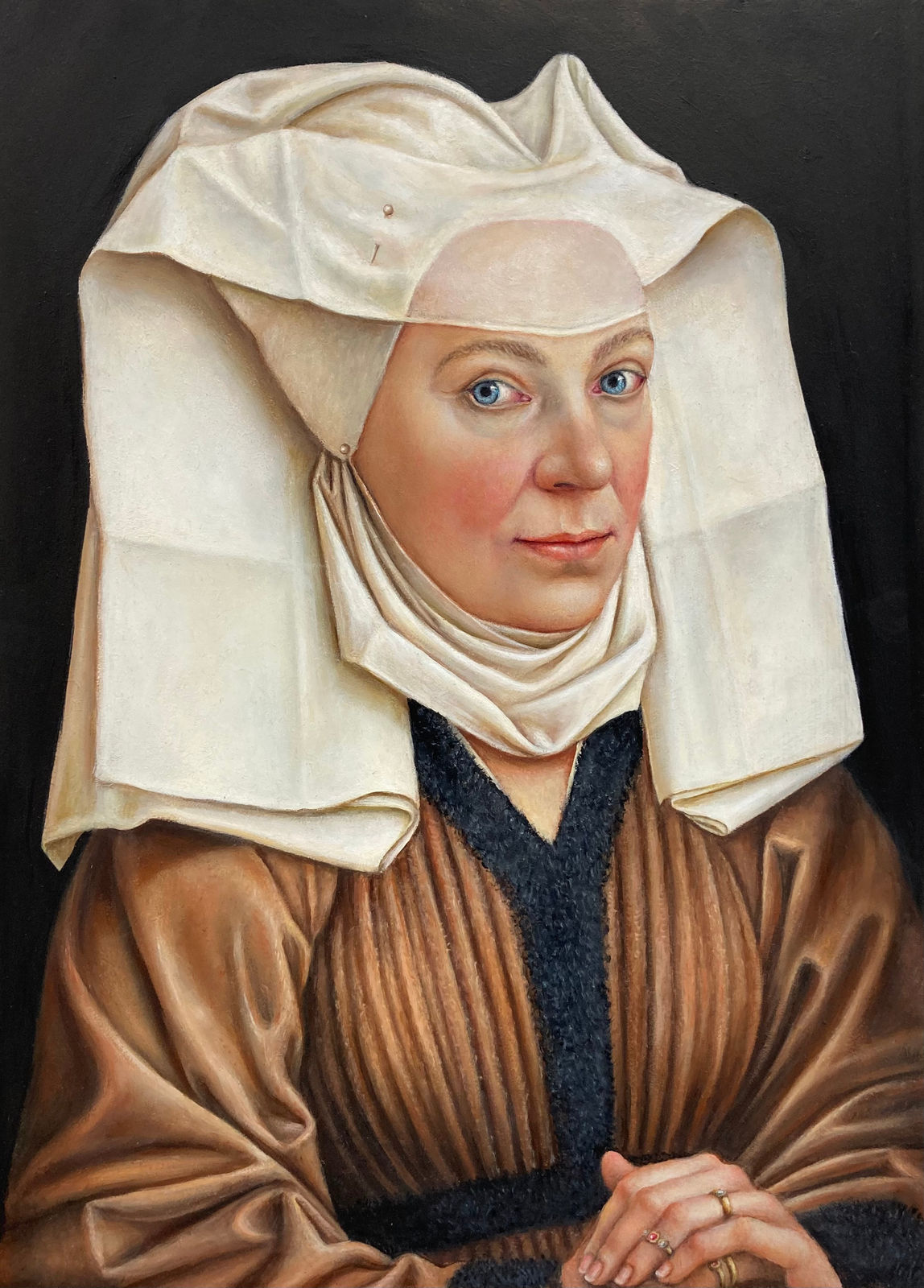 Sally Moore, Portrait of a Woman, after Rogier van der Weyden, 2025